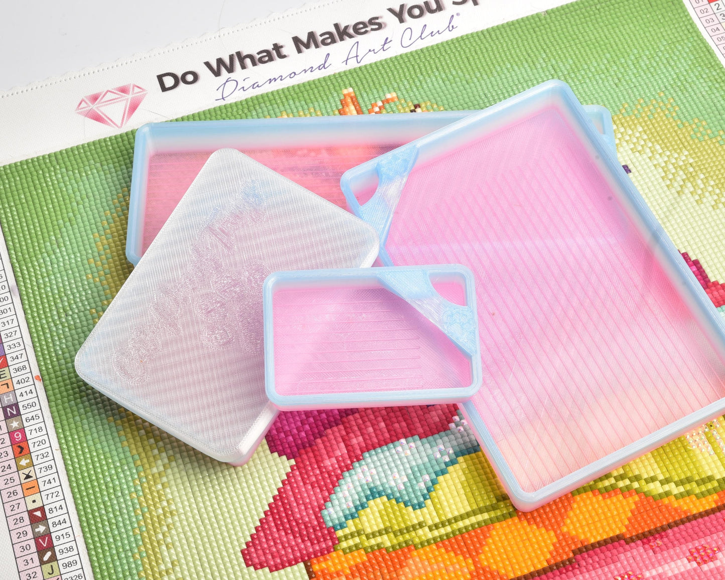 Cat Proof Diamond Painting Tray with Lid - Cotton Candy Sky - Standard